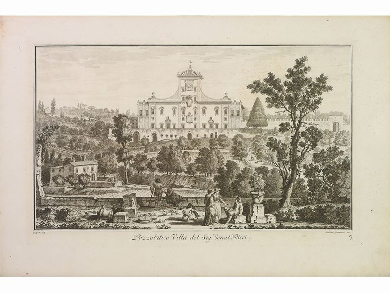 Giuliano Giampiccoli - Pozzolatico Villa del Sig.r Senat.re Ricci da Giuseppe Zocchi