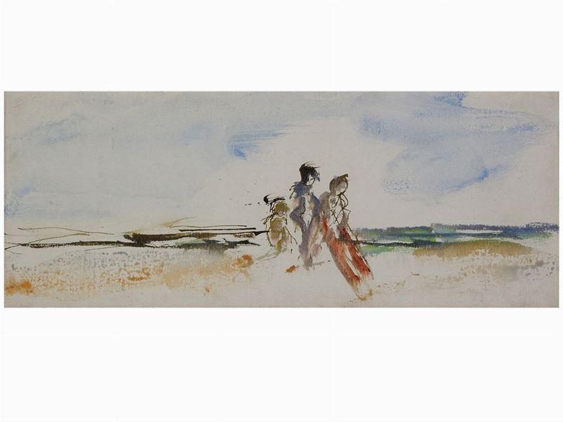 Ernesto Treccani - Paesaggio Marino con Figure