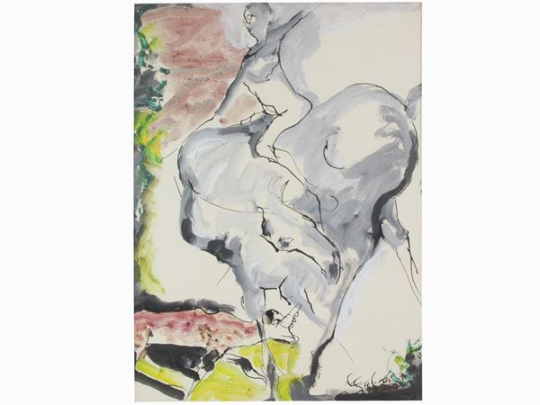 Ugo Guidi : Horse and Figure  ((1912-1977))  - Auction Modern and Contemporary Art - II - Maison Bibelot - Casa d'Aste Firenze - Milano