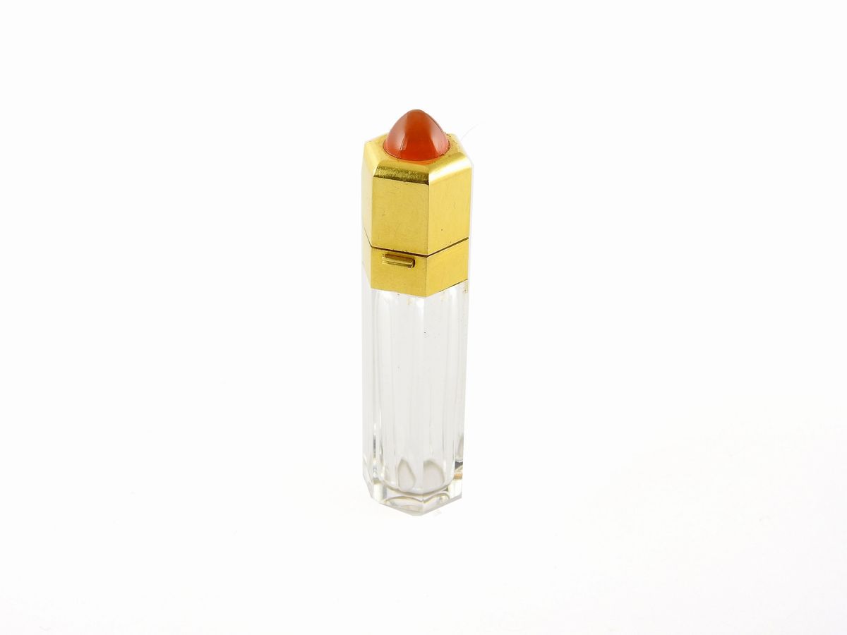 Portaprofumo in Oro Giallo, Corniola e Cristallo di Rocca