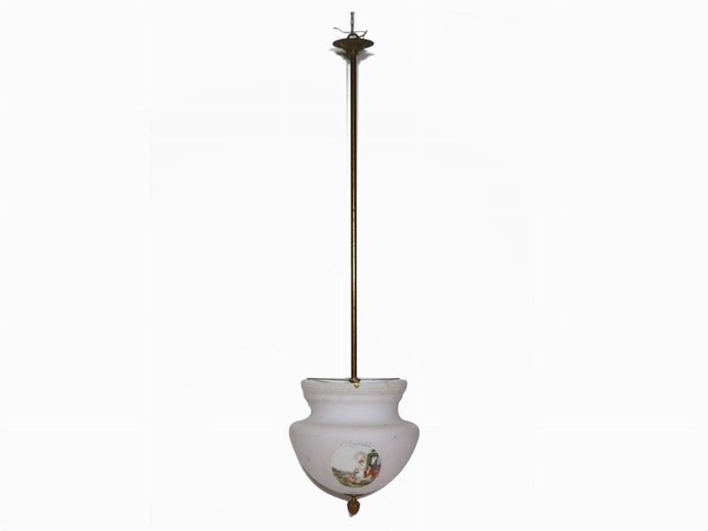 Lampadario in Vetro Opalino