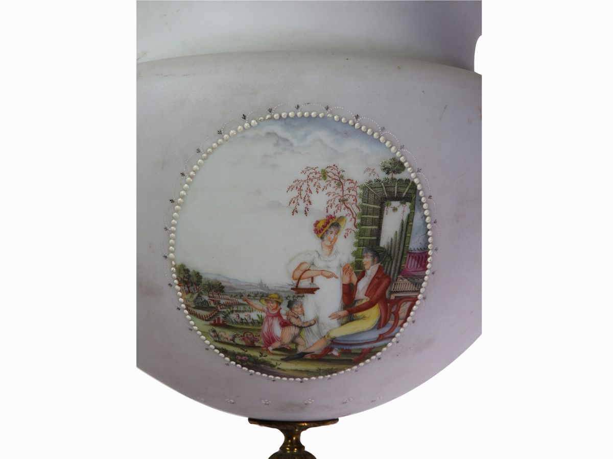 Lampadario in Vetro Opalino