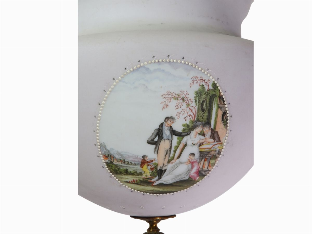 Lampadario in Vetro Opalino