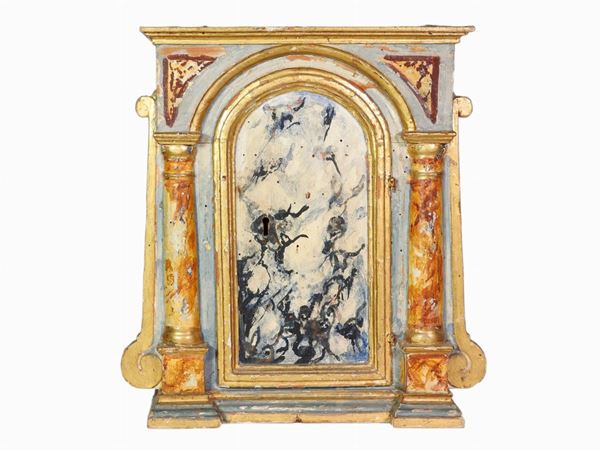 An Old Lacquered Wooden Tabernacle