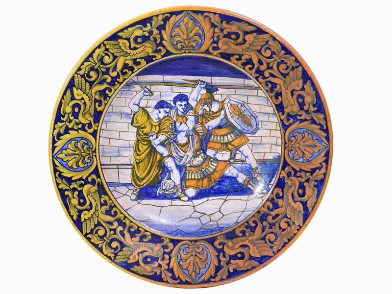 Piatto in Terracotta Smaltata a Lustro