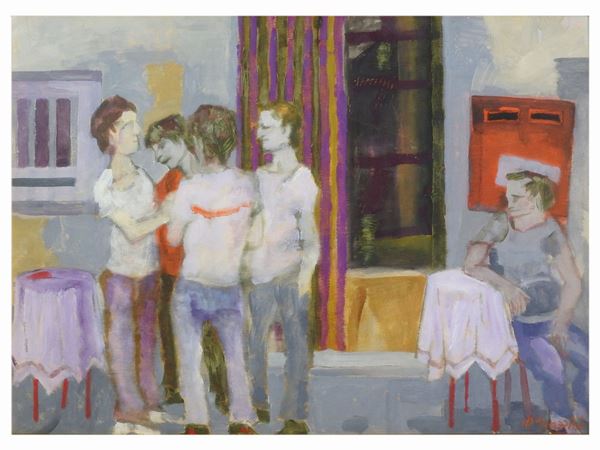 Renzo Grazzini : Figures At The Cafe  ((1912-1990))  - Auction Modern and Contemporary Art - II - Maison Bibelot - Casa d'Aste Firenze - Milano