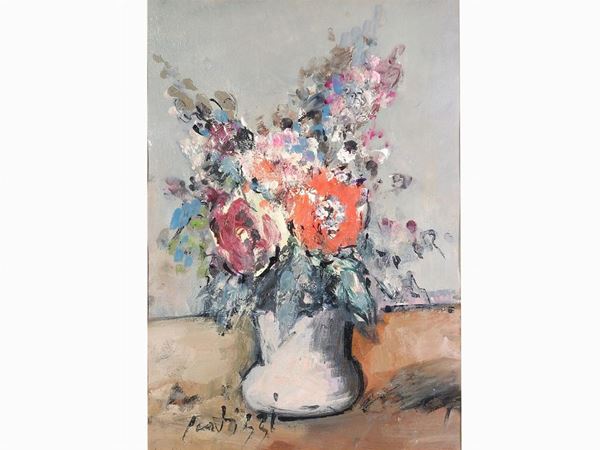 Sergio Scatizzi : Flowers in a Vase  ((1918-2009))  - Auction Modern and Contemporary Art - II - Maison Bibelot - Casa d'Aste Firenze - Milano