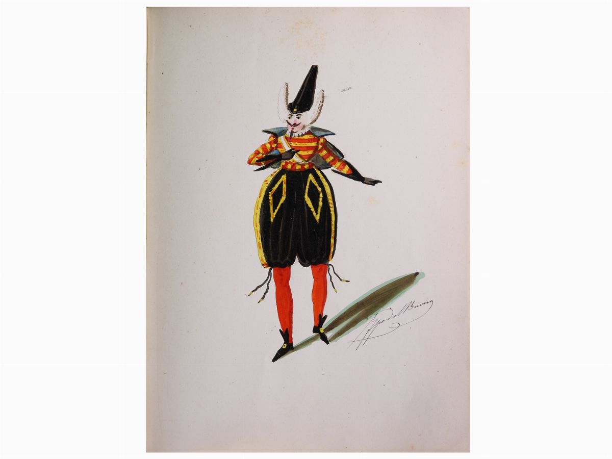 Filippo del Buono - Figurini per il Balletto il Gobbo del Giappone di Giovanni Briol