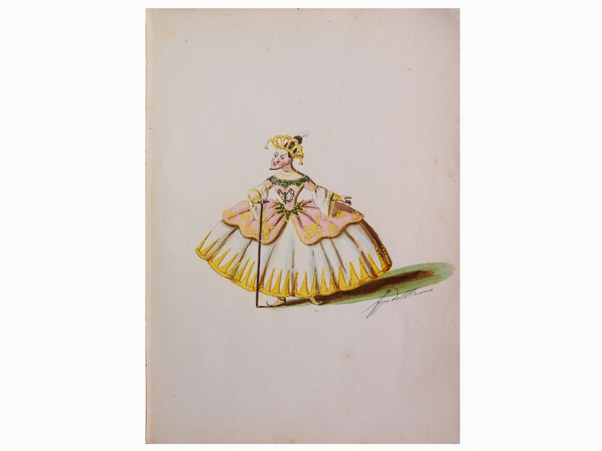 Filippo del Buono - Figurini per il Balletto il Gobbo del Giappone di Giovanni Briol