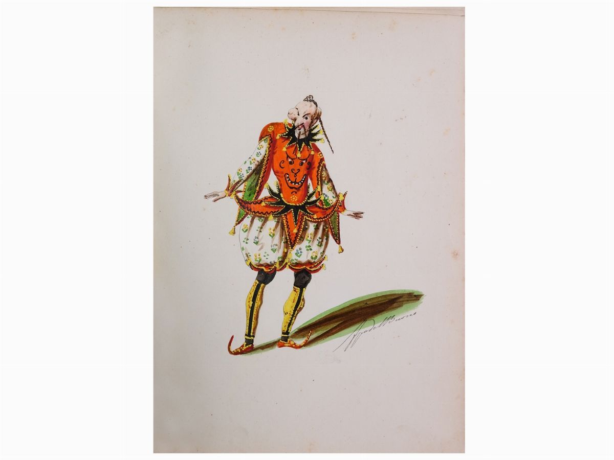 Filippo del Buono - Figurini per il Balletto il Gobbo del Giappone di Giovanni Briol