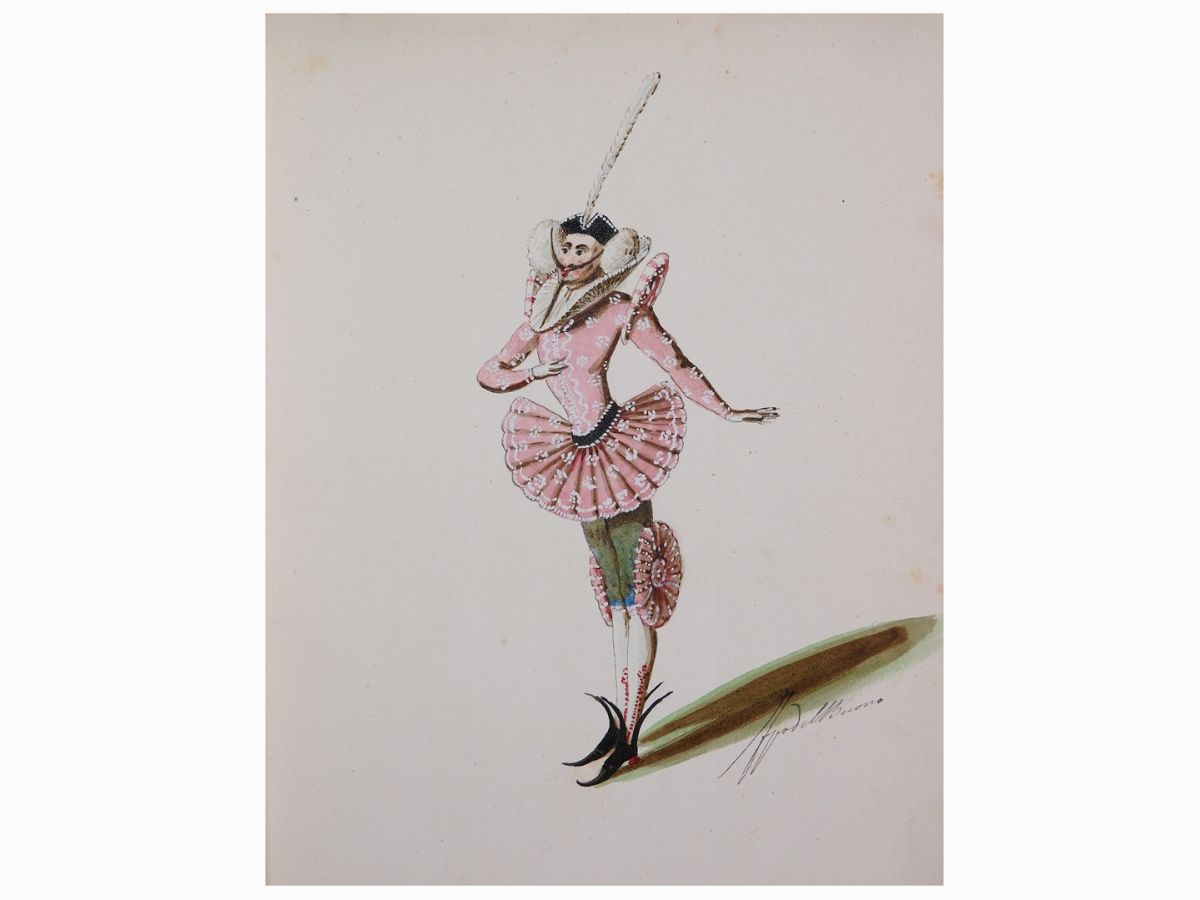 Filippo del Buono - Figurini per il Balletto il Gobbo del Giappone di Giovanni Briol