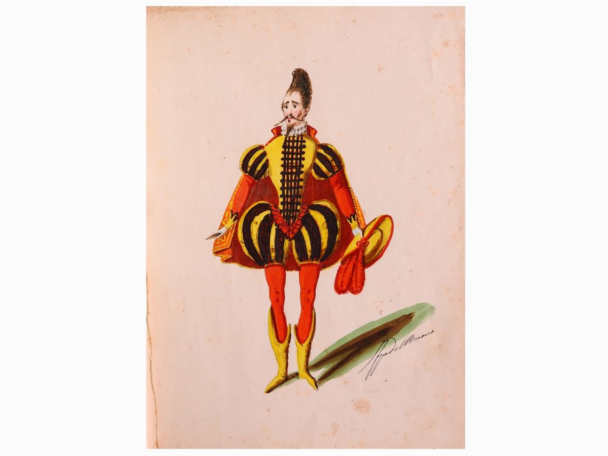 Filippo del Buono - Figurini per il Balletto il Gobbo del Giappone di Giovanni Briol