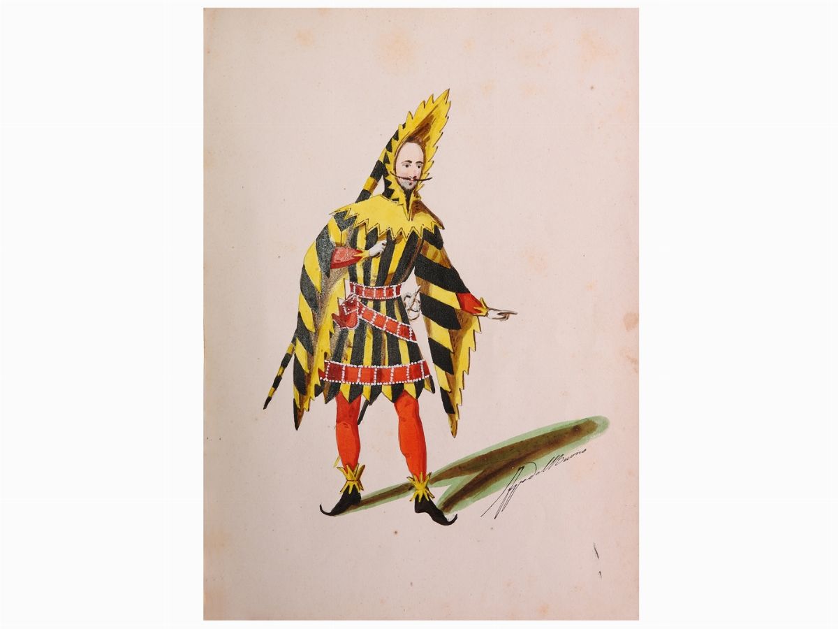 Filippo del Buono - Figurini per il Balletto il Gobbo del Giappone di Giovanni Briol