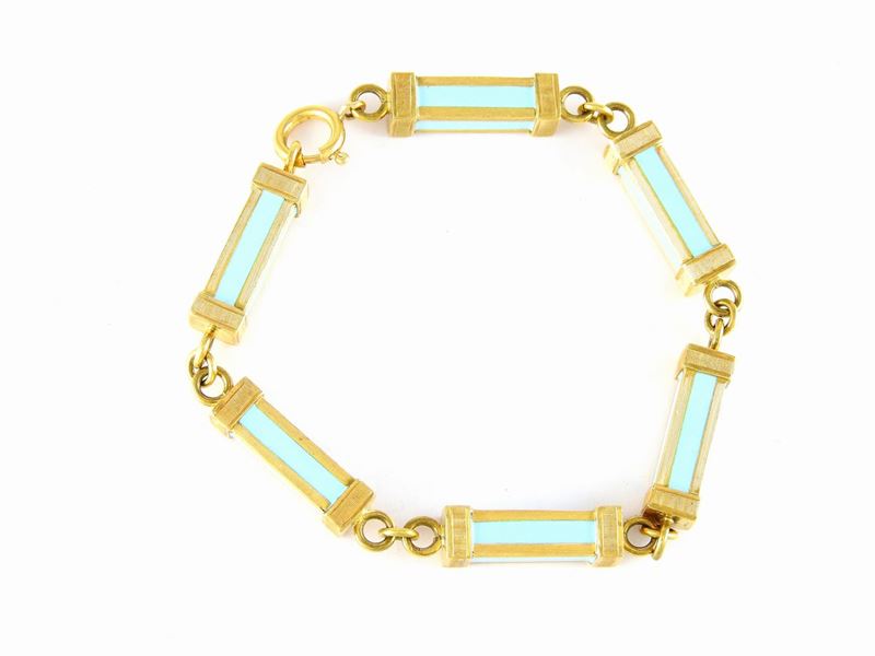 Bracciale in Oro Giallo e Smalti