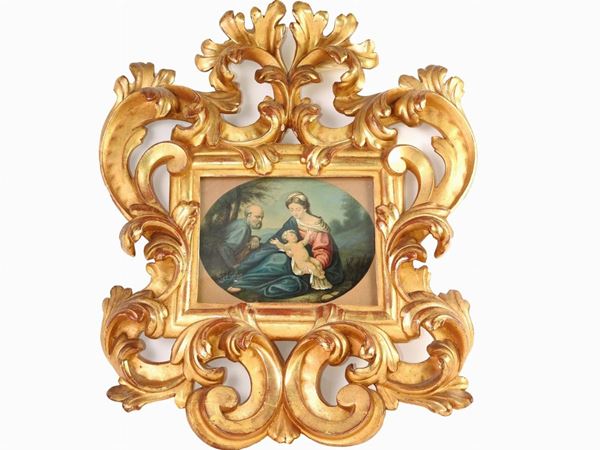 Raffaele Del Ponte : The Holy Family  ((1813-1872))  - Auction Furniture, Silver and Curiosities from a Roman House - I - Maison Bibelot - Casa d'Aste Firenze - Milano