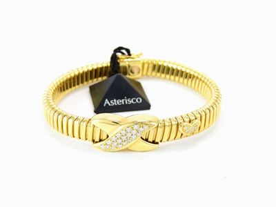 Bracciale Tubogas "asterisco" in Oro Giallo e Diamanti