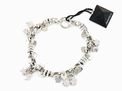 Bracciale "charms" in Oro Bianco e Diamanti