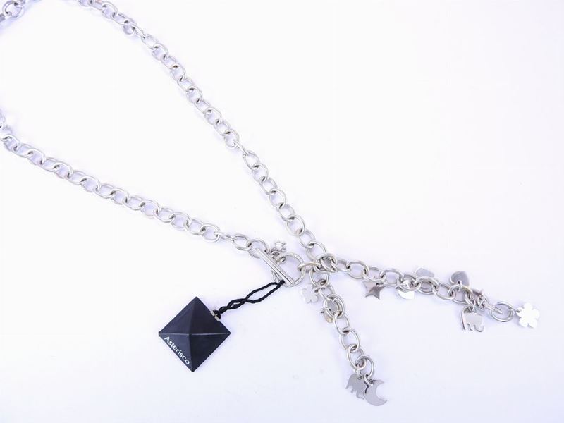 Girocollo "charms" in Oro Bianco e Diamanti