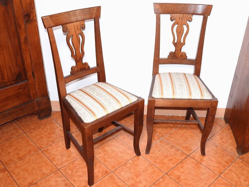 Coppia di Sedie in Rovere