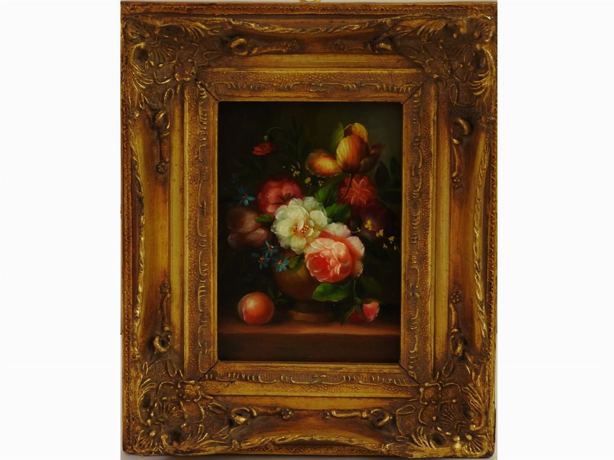 Vaso di Fiori, Paesaggio con Cavalli e Figura e Anatre
