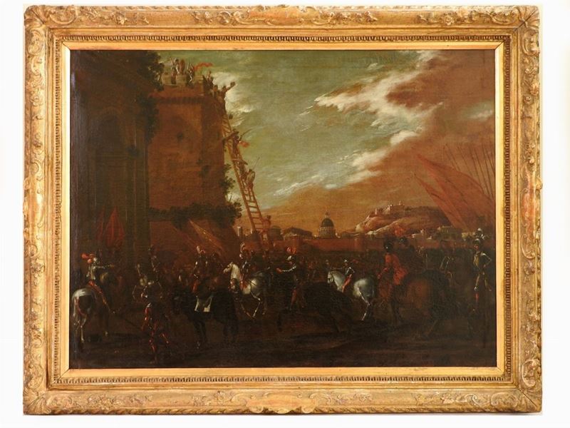 Cerchia di Carlo Coppola - Scena di Assedio (presa di Roma del 1527)