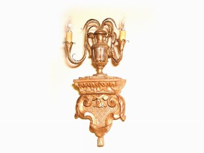 Serie di Quattro Appliques in Legno Intagliato e Argentato