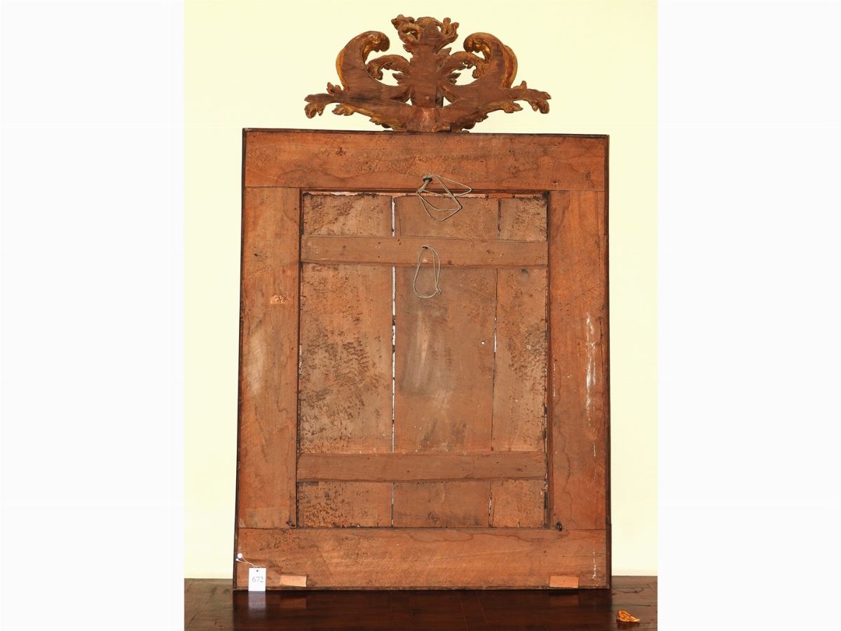 Cornice in Legno Ebanizzato e in Parte Dorato