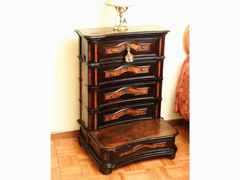 Inginocchiatoio in Radica e Legno Ebanizzato