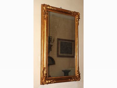 Specchiera in Legno Intagliato e Dorato