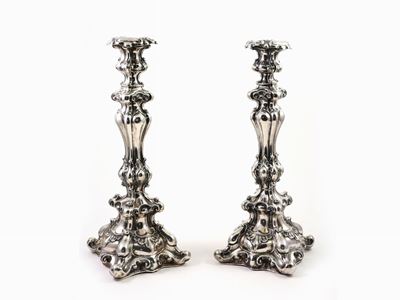 Coppia di Candelieri in Argento