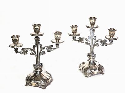 Coppia di Candelabri in Argento