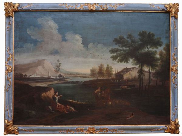 Scuola veneta del XVIII secolo - River Landscapes with Figures