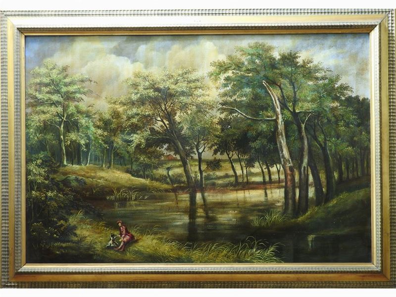 Paesaggio Lacustre con Figura