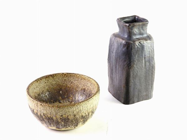 Marcello Fantoni - A Glazed Earthenware Vase and a Bowl