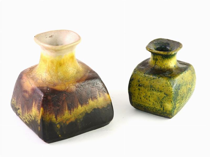 Marcello Fantoni - Due Vasi in Terracotta Smaltata