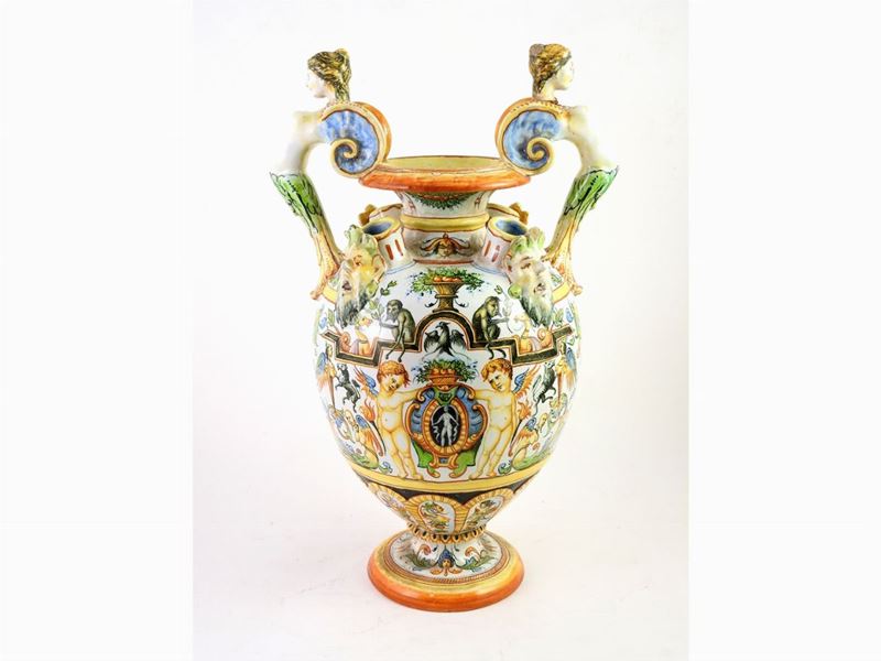 Anfora-tulipaniera in Terracotta Smaltata