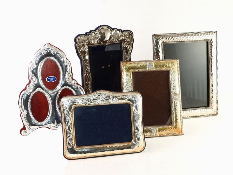 Cinque Cornici Portaritratti in Argento