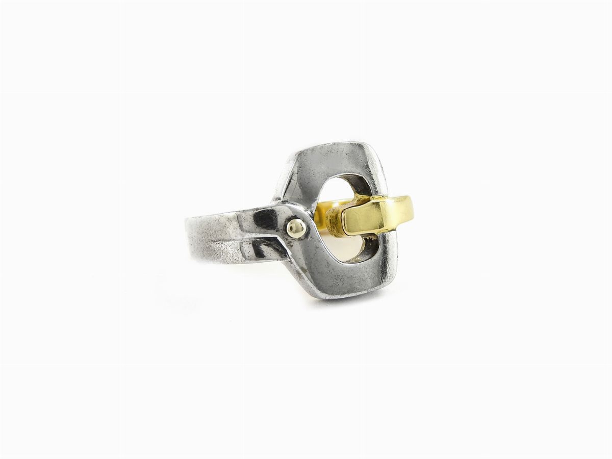 Anello Gucci in Oro Giallo e Acciaio