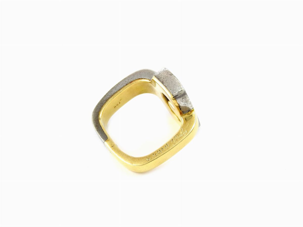 Anello Gucci in Oro Giallo e Acciaio