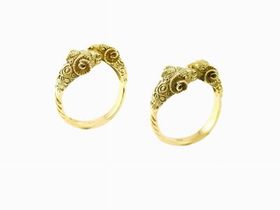 Coppia di Anelli Animalier in Oro 585/1000