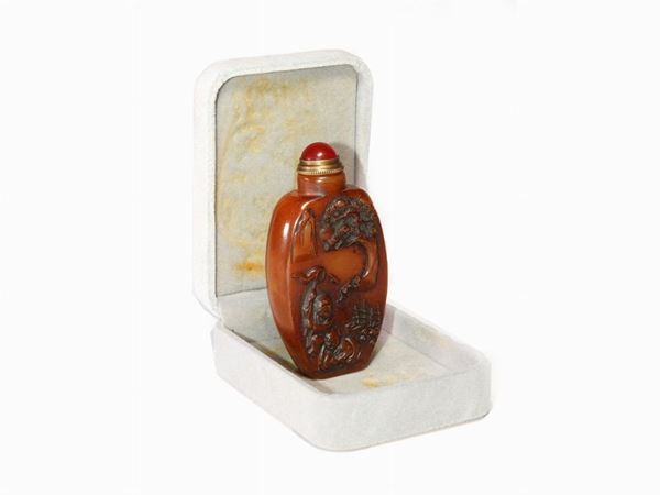 A Carved Soapstone Snuff Bottle