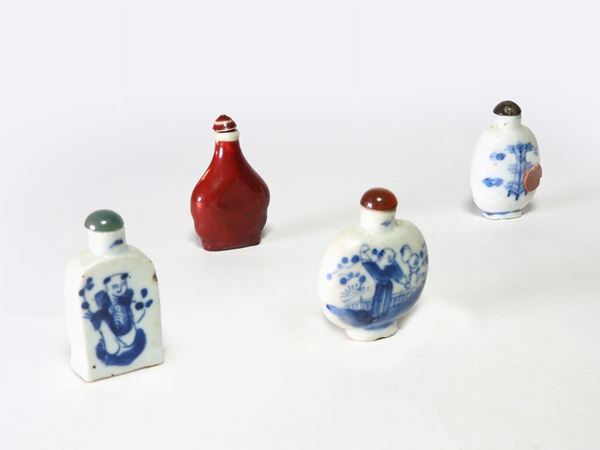 Four Porcelain Snuff Bottles