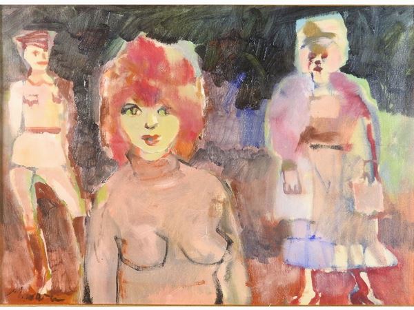 Mino Maccari : Figures, beginning of 1960s  ((1898-1989))  - Auction Modern and Contemporary Art - III - Maison Bibelot - Casa d'Aste Firenze - Milano