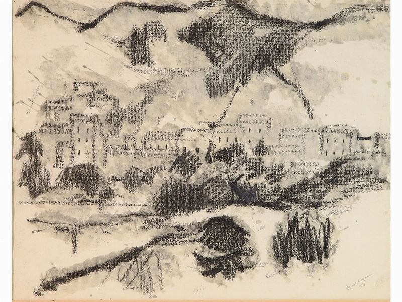 Dino Caponi - Paesaggio Toscano 1959