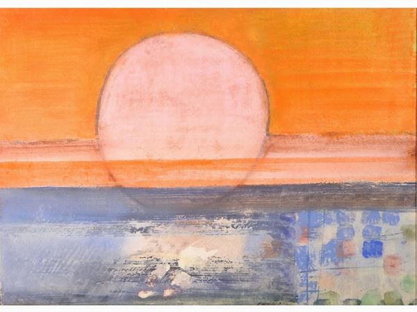 Bruno Saetti : Landscape with Sun  ((1902-1984))  - Auction Modern and Contemporary Art - III - Maison Bibelot - Casa d'Aste Firenze - Milano