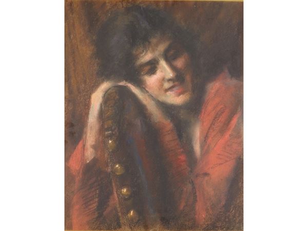 Pittore lombardo nella cerchia di Cesare Tallone - Female Portrait