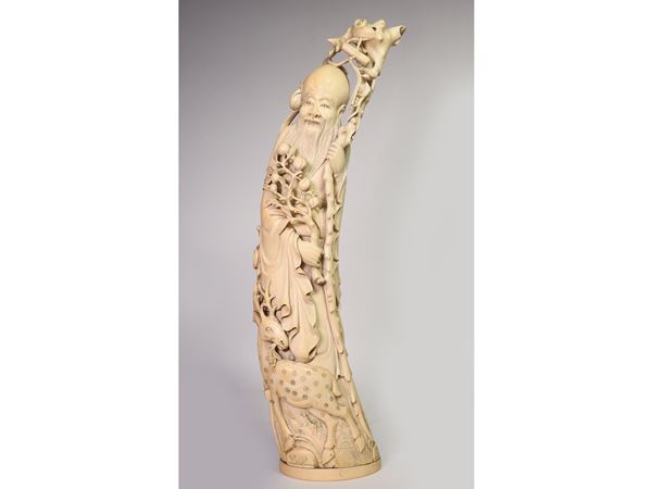 *A Large Carved Ivory Figure
