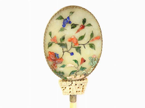 *An Ivory and Semi-precious Stone Toilet Mirror