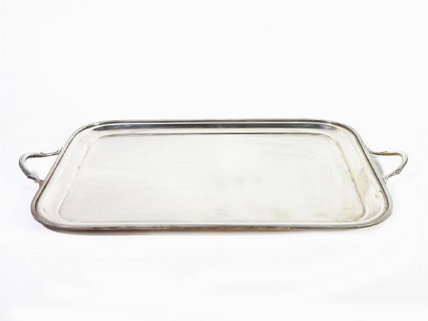 A Silver on Copper Handled Tray