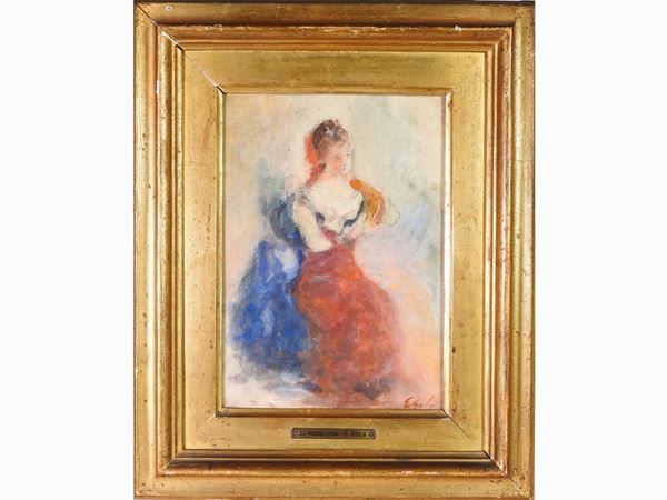 Emilio Gola : La modellina  ((1851-1923))  - Asta Arte moderna e contemporanea - III - Maison Bibelot - Casa d'Aste Firenze - Milano